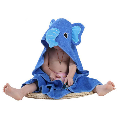 Kids Towel  Toddler 100% Cotton Bathrobe Baby Boys Girls Spring Animal Hooded Bath Towel Children Cartoon Towel QWA