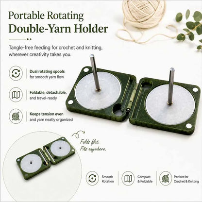 Portable Double Yarn Winder Spinner Foldable Yarn Holder for Knitters & Crocheters