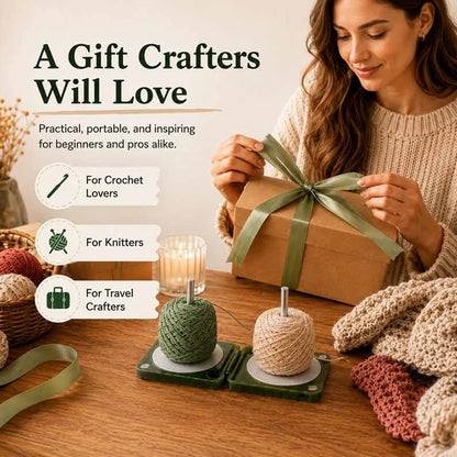 Portable Double Yarn Winder Spinner Foldable Yarn Holder for Knitters & Crocheters