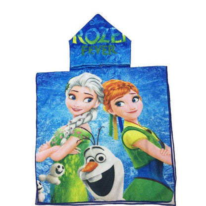 Children Cute Cartoon Hooded Cloak Beach Towel Animal Printed Microfiber Baby Boys Girls Kids Swimming Bath Towel  60X120cm
