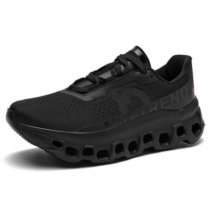 Breathable Mesh Running Shoes for Men with Shock Absorption and Flyknit Upper - Athletic Sneakers