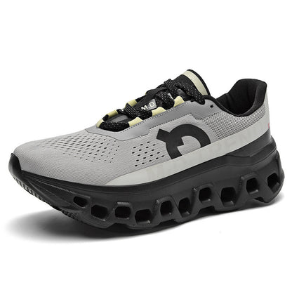 Breathable Mesh Running Shoes for Men with Shock Absorption and Flyknit Upper - Athletic Sneakers