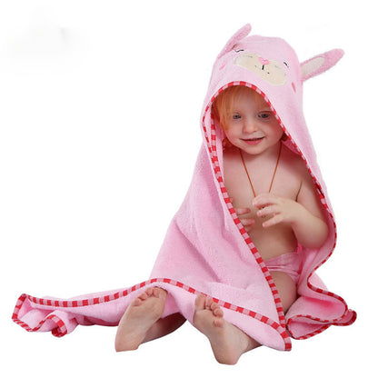 Kids Towel  Toddler 100% Cotton Bathrobe Baby Boys Girls Spring Animal Hooded Bath Towel Children Cartoon Towel QWA