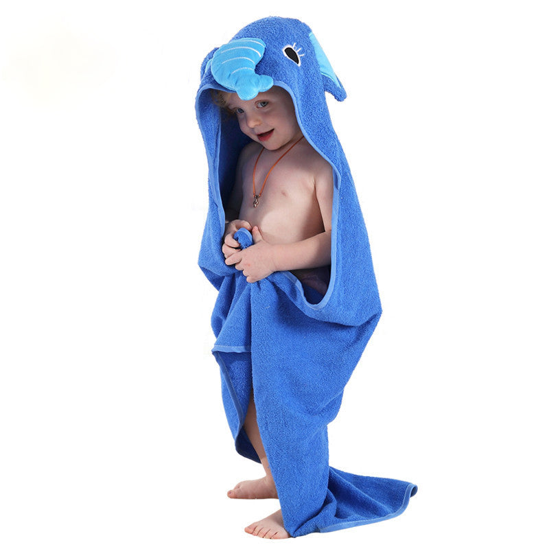 Kids Towel  Toddler 100% Cotton Bathrobe Baby Boys Girls Spring Animal Hooded Bath Towel Children Cartoon Towel QWA